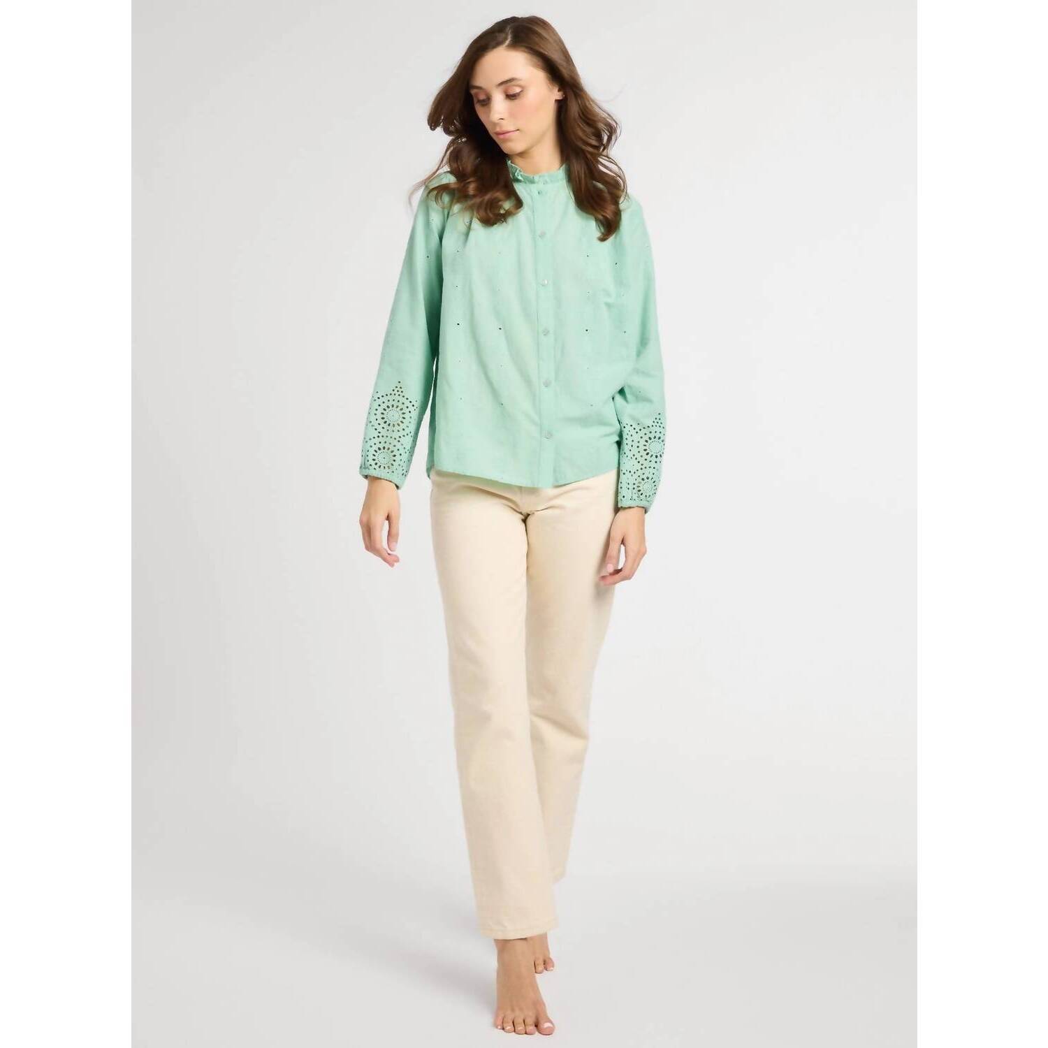 New Mille Francesca Long Sleeve Top In Pistachio
